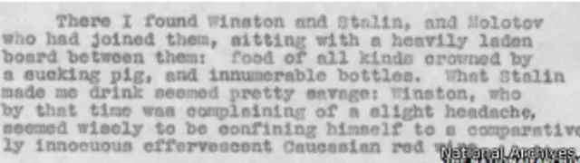 Страница отчета Александра Кадогана