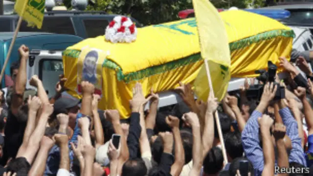 تدفین اعضای کشته شده حزب الله لبنان در سوریه