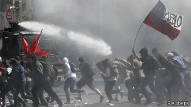 Protestos de estudantes no Chile | Crédito: Reuters
