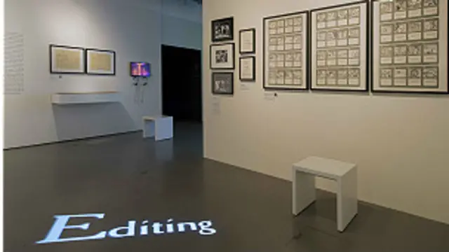 بخش «ادیت» نمایشگاه، فیلم‌نامه‌ تصویری "گاو خشمگین" در این عکس مشاهده می‌شود