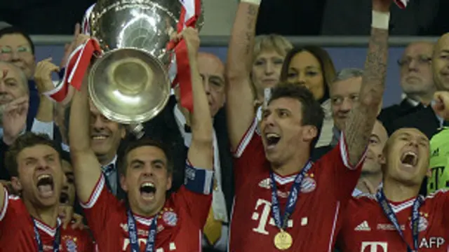 "Бавария" празднует победу в Лиге чемпионов