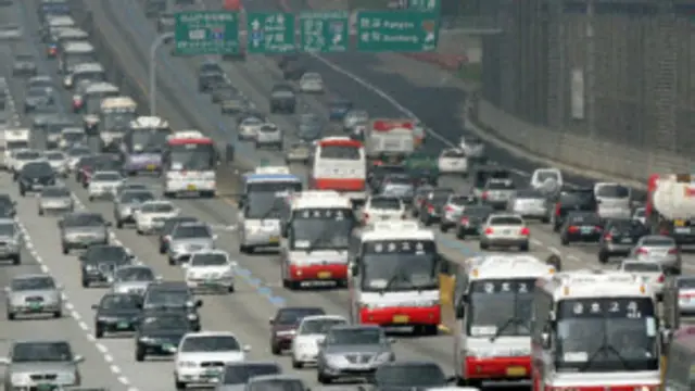 दक्षिण कोरिया में ट्रैफ़िक जाम