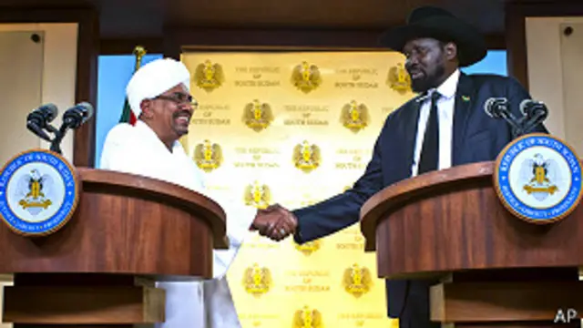 الرئيس السوداني مع رئيس دولة جنوب السودان
