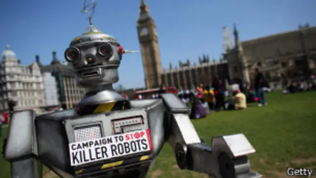 Killer robot campaign in London, Getty images