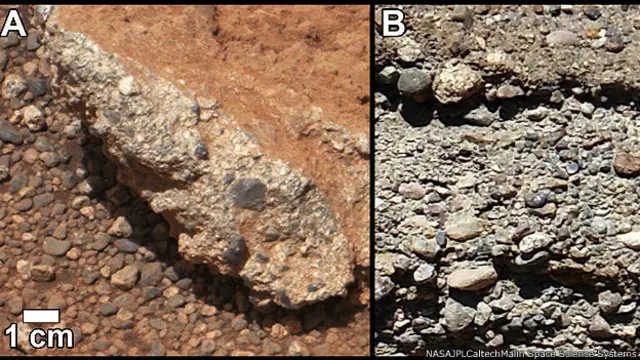 Cantos rodados de Marte comparados con cantos rodados de la Tierra