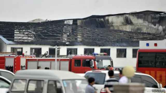 吉林德惠家禽加工厂屠宰场爆炸现场(新华社图片3/6/2013)