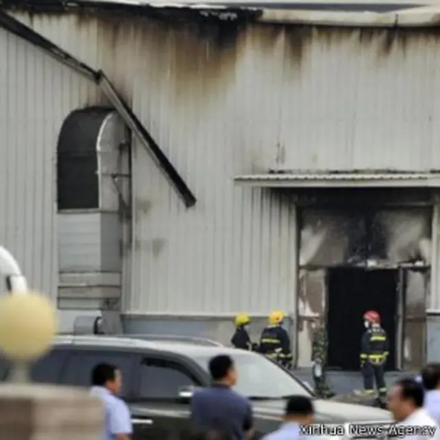 吉林德惠家禽加工厂屠宰场爆炸现场(新华社图片3/6/2013)