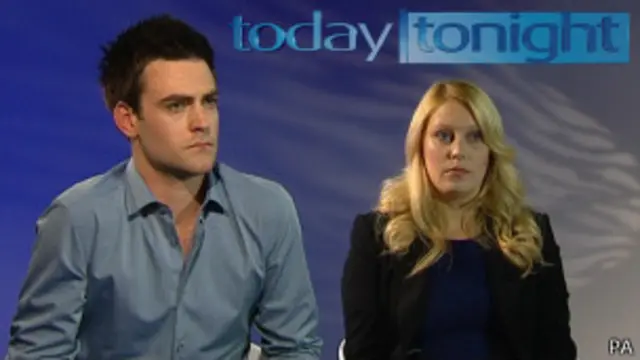 邁克爾・克里斯蒂安(左)與女搭檔梅爾•戈雷格(澳大利亞第七頻道電視台發放圖片12/2012)