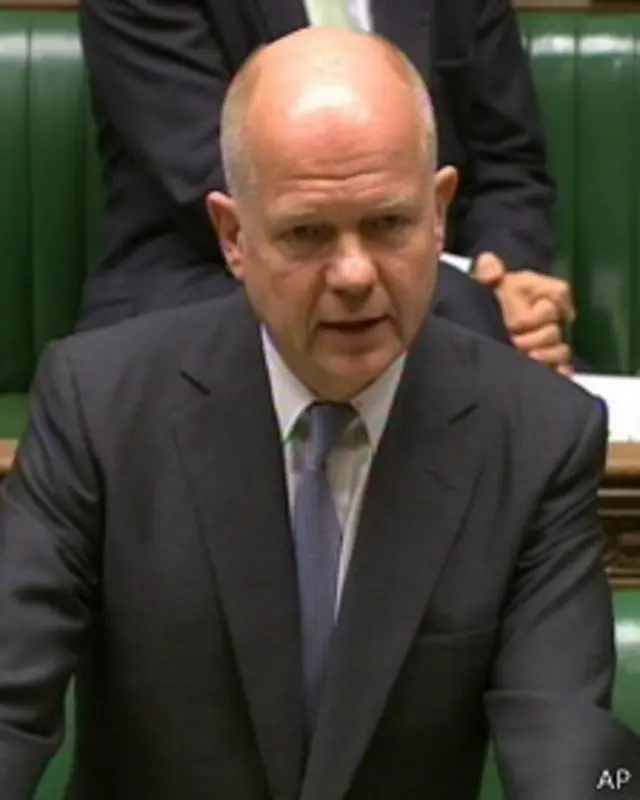 William Hague, le ministre britannique des Affaires étrangères, devant la Chambre des communes, jeudi 6 juin 2013.