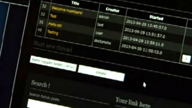Pantalla de programa para pruebas de intrusión