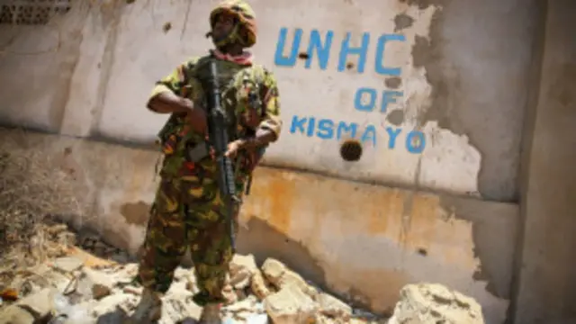 تتولى قوات تابعة للاتحاد الافريقي زمام حفظ الأمن في كيسمايو