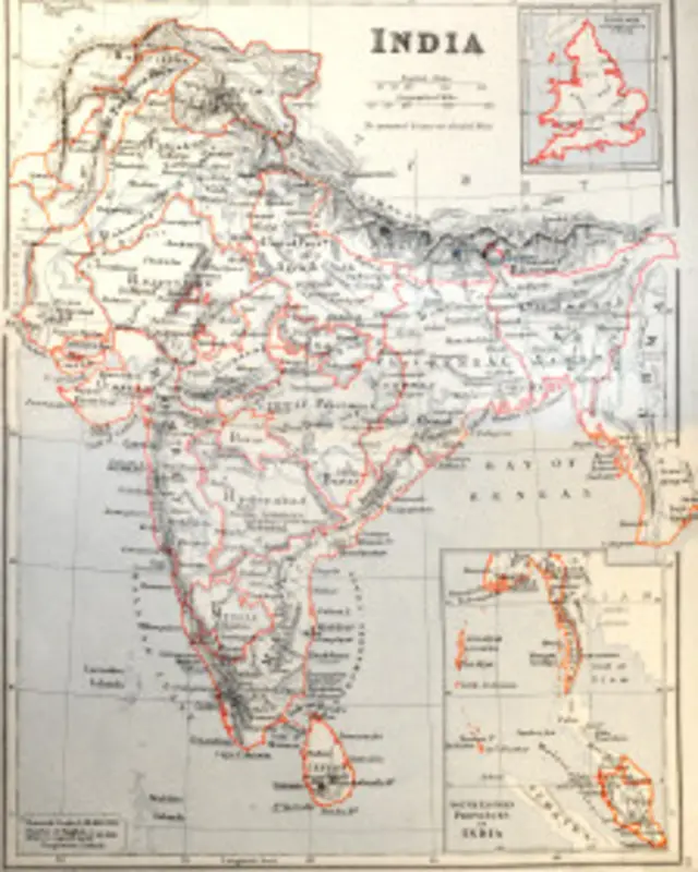 1905 में भारत का नक्शा.