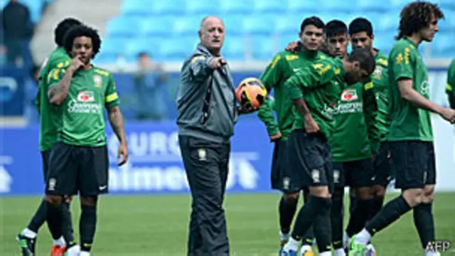 Treino da Seleção Brasileira antes do amistoso de domingo (AFP/Getty)