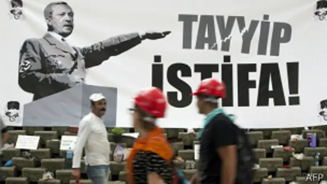 پارچه نوشته علیه اردوغان