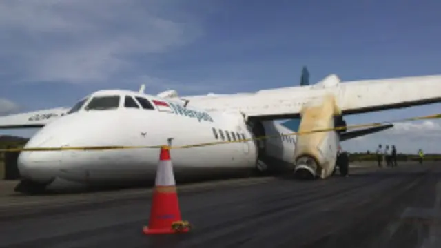 Phi cơ MA60 do hãng Merpati của Indonesia sử dụng đã bị hỏng nặng