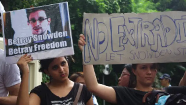 香港支持斯诺登示威