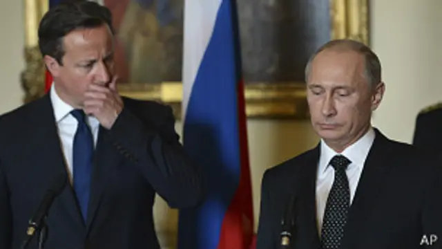 Cameron com Putin (Foto AP)