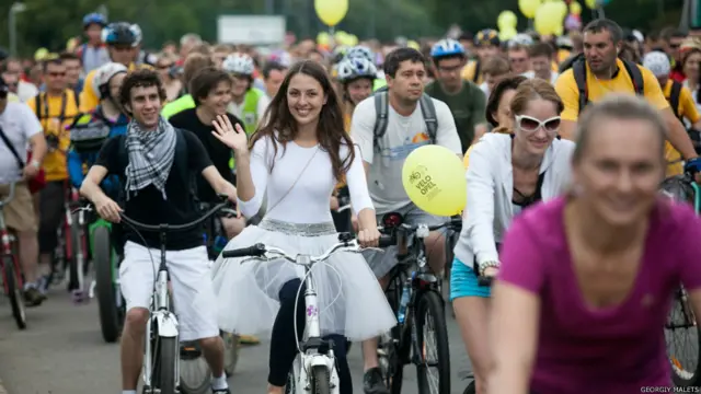 Парад велосипедистов в Москве
