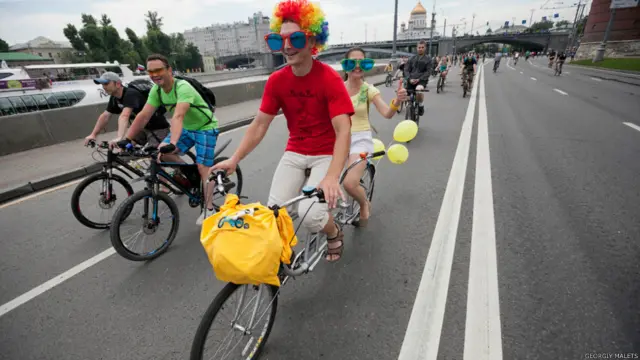 Парад велосипедистов в Москве