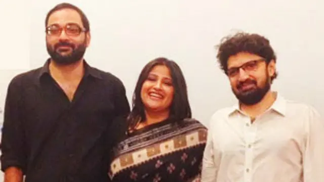 پروڈیوسر مظہر زیدی فلم کے مصنفین اور ڈائریکٹر مینو اور فرجاد نبی کے ساتھ