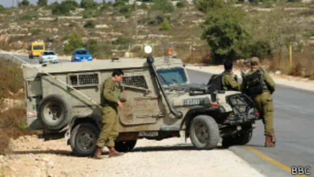 Патруль у въезда в Абу-Гош