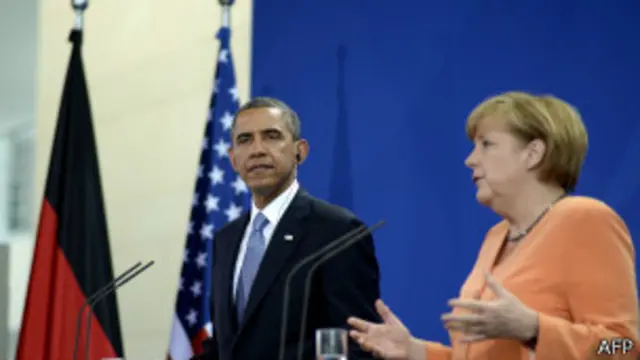 خانم مرکل می گوید با باراک اوباما و دیگر مقامات غربی در تماس است ولی این کشور در عملیات نظامی علیه سوریه شرکت نخواهد کرد