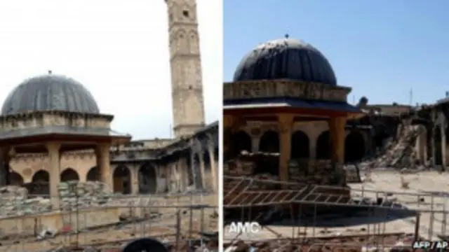 دمرت مئذنة الجامع الأموي في حلب بسبب القتال الدائر في سوريا.