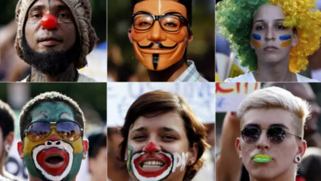 Montagem com jovens que participaram de protestos no Recife Fotos REUTERS/Marcos Brindicci