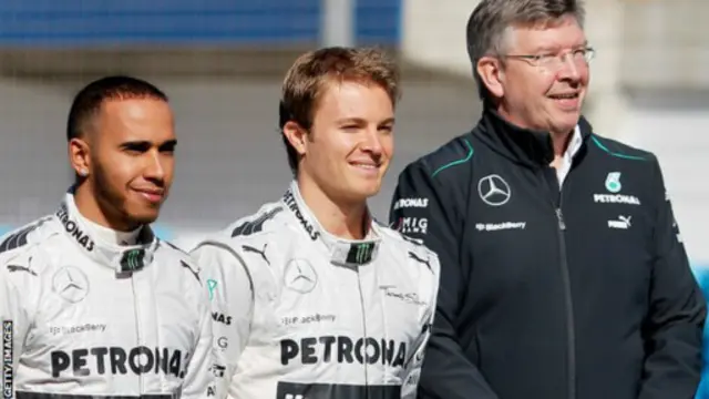 Lewis Hamilton, Nico Rosberg, Ross Brawn