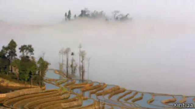 晨雾中的红河哈尼梯田