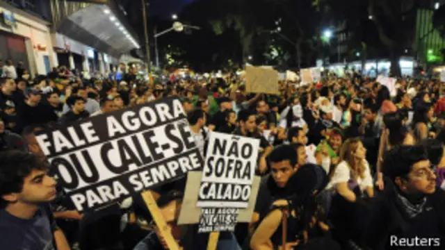 Акция протеста в Сан-Паулу