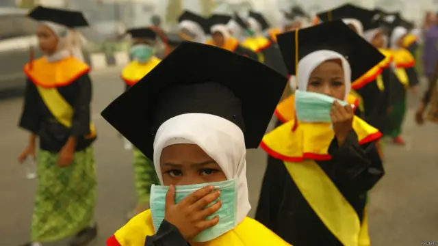 masker, dumai, kabut asap