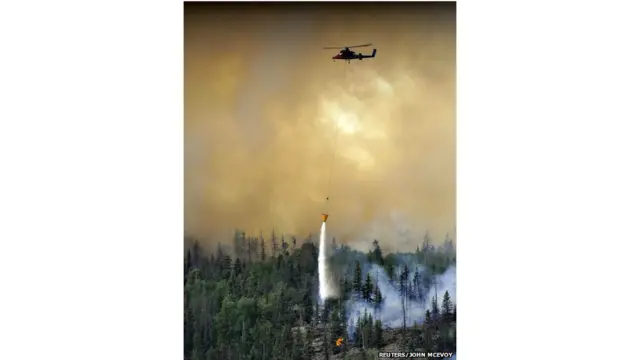 अमरीकी राज्य कोलोराडो के राष्ट्रीय वन में लगी आग को बुझाने के प्रयास हो रहे हैं.