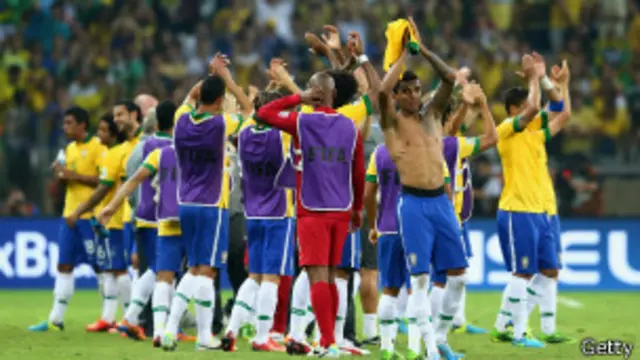 Seleção após o jogo desta quarta, no Mineirão (Getty)