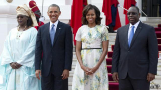 Kuva i bubamfu uja i buryo: Marieme Faye Sall, Barack Obama, Michelle Obama, Macky Sall