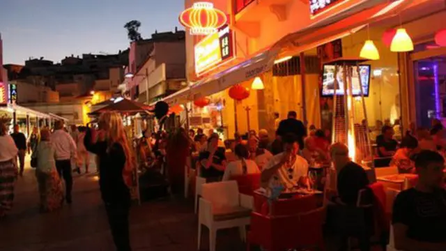Zona de bares en el Algarve