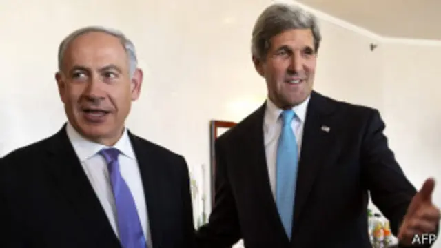 جون كيري مع بنيامين نتنياهو