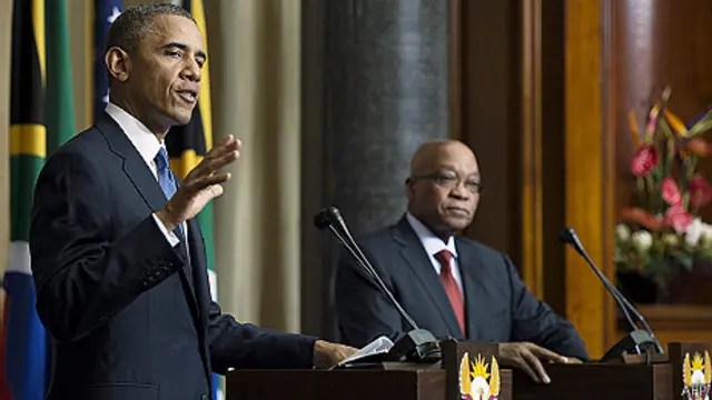 奧巴馬與祖馬的聯合新聞發佈會