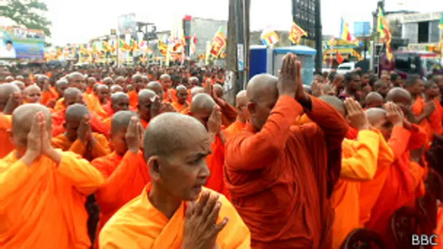 Monks' protest in Maharagama