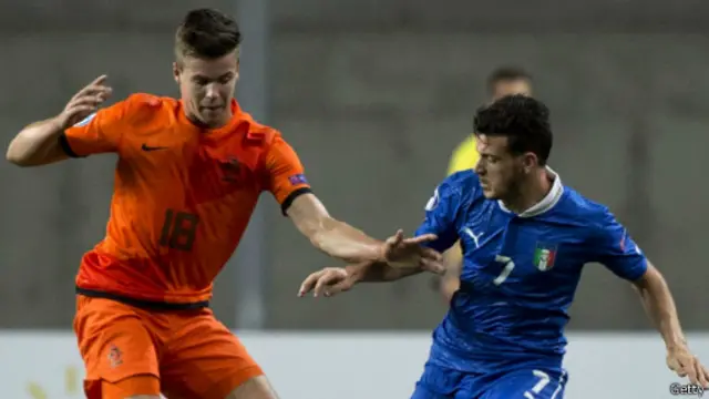 Marco van Ginkel (kiri) ketika memperkuat timnas Belanda U-21.