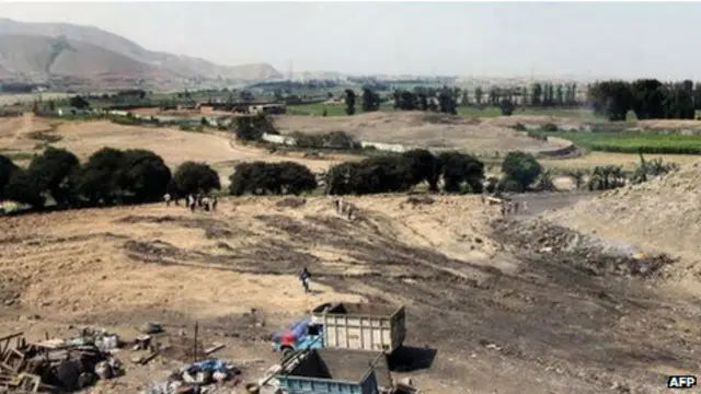 Foto divulgada pelo ministério da cultura mostra área onde se encontrava a pirâmide.
