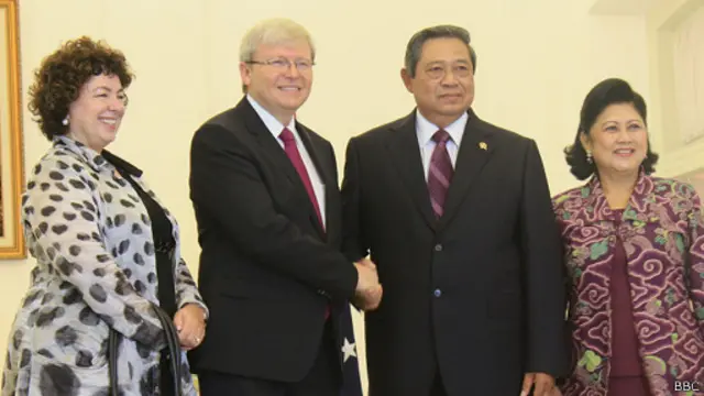 Saat bertemu di Istana Bogor, PM Rudd dan Presiden Yudhoyono meminta negara asal imigran gelap ikut bertanggung jawab dalam isu pencari suaka. 