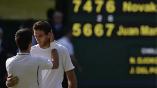 خوان مارتین دل پوترو پس از نبرد نفس گیر مقابل جوکوویچ