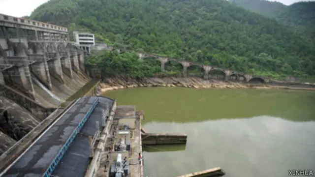 贺江贺州段合面狮水库（新华社图片7/7/2013）