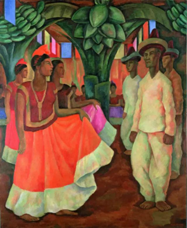 Baile en Tehuantepec,1928. Diego Rivera. Banco de México Diego Rivera Frida Kahlo Museums Trust, Mexico, D.F. / DACS.