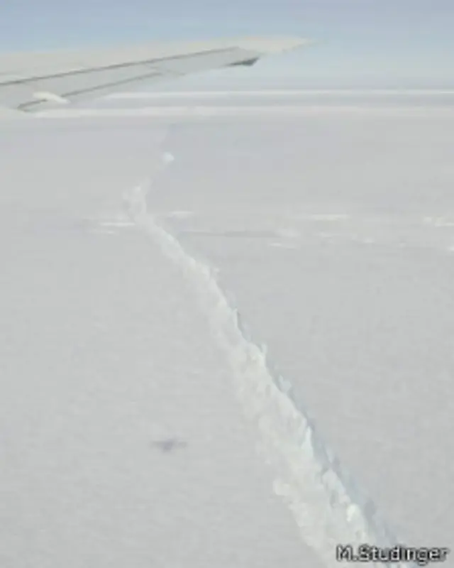 Vista aérea do glaciar | Foto: M. Studinger