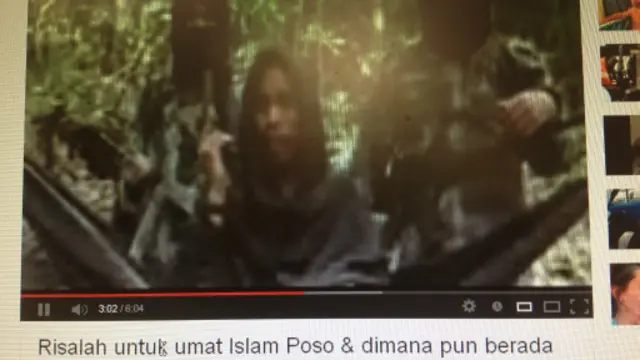 Selama pelariannya, Santoso pernah mengunggah video berisi pidato dirinya. 