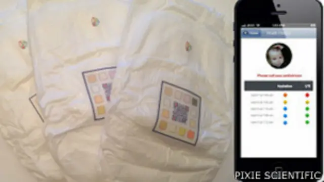 A 'fralda inteligente' usa um sistema de código QR para gerar informações sobre a urina do bebê