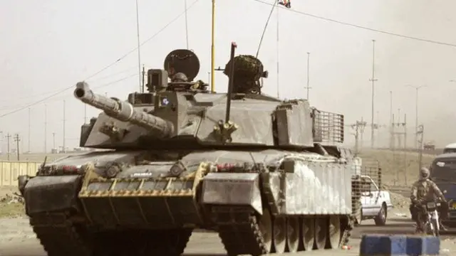 Un tanque Challenger 2 británico en Basora, Irak, 2006. 