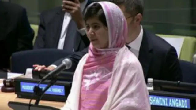 ملاله در سازمان ملل هم سخنرانی کرده